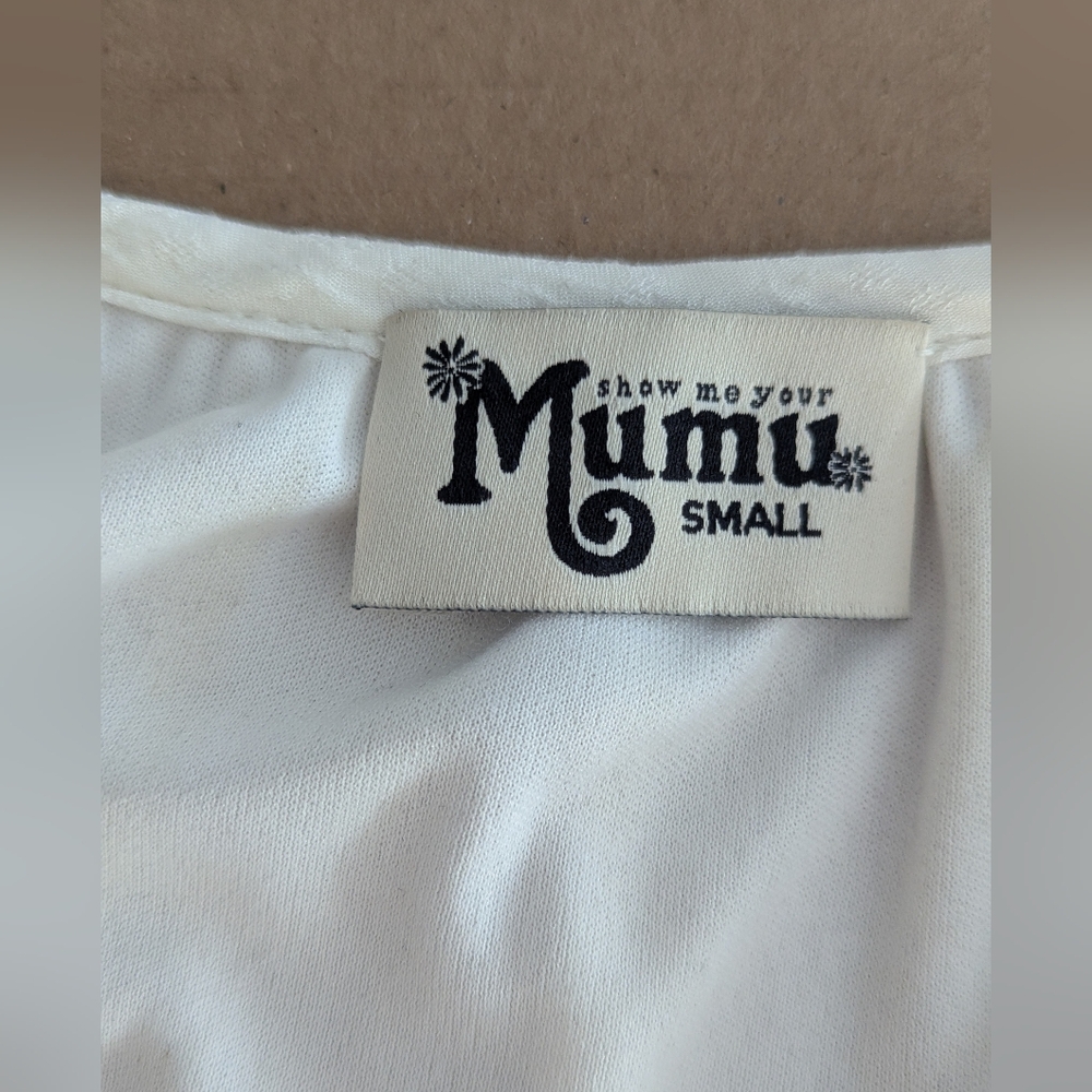 Show Me Your Mumu White Juana Tassel Tunic Top Cover Up Size Small *Note Re Spot - Picture 4 of 13